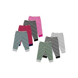 Lenam Kids Pack Of 7 Striped Pure Cotton Track Pants-picture-19