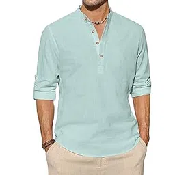 lenia Men's Slim Fit Full Sleeve Cotton Beige Color Short Kurta (LN01)-picture-11