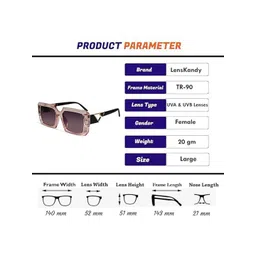 LensKandy Women UV Protected Lens Rectangle Sunglasses LKS982-02 image 5