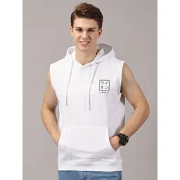 LEON Men Printed Hooded Sleeveless Pullover Sweatshirt-picture-23