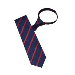 Leonardi Men Striped Microfiber Skinny Zipper Tie-picture-25
