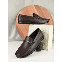 LEONCINO Men Textured Lightweight Horsebit Loafers-picture-31