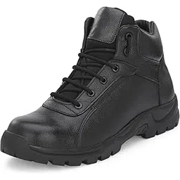 leo's fitness shoes Leo Light Weight Indutrial Black Steel Toe Grain Leather Safety Boots-picture-30