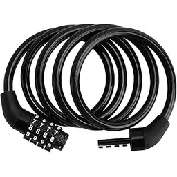 Leosportz Cycle Lock for Bicycle - Combination 4 Digit Keyless Lock for Bike, Helmet | Cycle Lock Without Keys | Anti-Theft Protection (4 DigitCombination, Black, 105cm x 7mm)-image-13