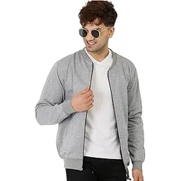leotude CASUAL JACKET For Men's Regular Fit Full Sleeve Loopknit Jacket (Color: Black)-picture-26