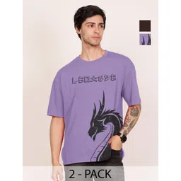 Leotude Men Printed Raw Edge T-shirt-picture-32