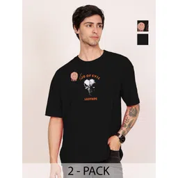 Leotude Men Printed Raw Edge T-shirt-picture-13