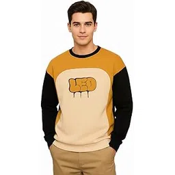 leotude Oversized Full Sleeve Cottonblend Graphic Printed Round Neck Drop Shoulder Tshirt for Man (Color Mustard)-picture-49