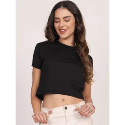 Leotude Striped Applique Cotton Tank Crop Top-picture-34