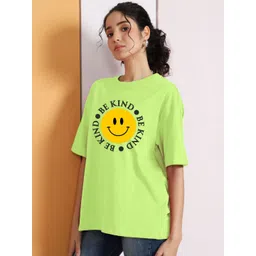 Leotude Women Graphic Printed Drop-Shoulder Sleeves T-shirt-picture-16