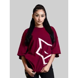 Leotude Women Graphic Printed Round Neck Cotton Oversized T-shirt-picture-13