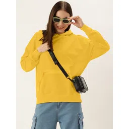 Leotude Women Solid Hooded Long Sleeves Regular Sweatshirt-picture-39