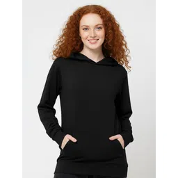 Leotude Women Solid Hooded Pullover Long Sleeves Sweatshirt-picture-23