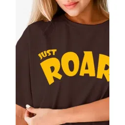 Leotude Women Typography Printed Oversized Cotton T-shirt image 4