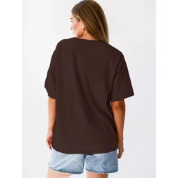 Leotude Women Typography Printed Oversized Cotton T-shirt image 3