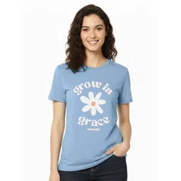 Leotude Women Typography Printed Round Neck Cotton T-shirt-picture-24