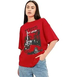 leotude Women's cotton Oversized Fit T-Shirt-picture-55