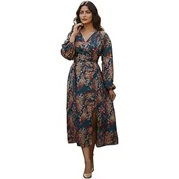 leriya fashion Dress for Woman |Women’s Elegant A Line Dresses Stylish Summer Long Georgette Western Dress with Floral Prints | Perfect Gaun for Women-picture-18
