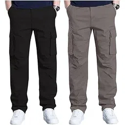 Leriya Fashion Men's Regular Fit Low Rise Cargos Trousers | Cargo Track Pant | Loose Fit | Regular Trouser Loose Fiting | Treck Pent with Multiple Pockets-picture-30