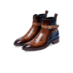 Lethato Men Leather Cross Strap Boots-picture-10