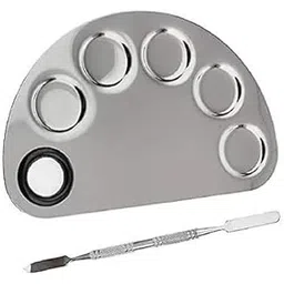 leticia Stainless Steel Cosmetic Makeup Mixing Palette with Spatula Tool (Silver)-picture-15