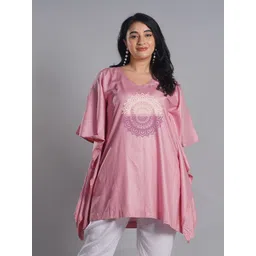 LetsDressUp Ethnic Motifs Printed V-Neck Extended Sleeves Kaftan Plus Size Kurti-picture-13