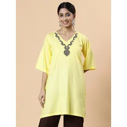 LetsDressUp Ethnic Motifs Printed V-Neck Straight Kurti-picture-12