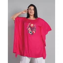 LetsDressUp Floral Printed Boat Neck Flared Sleeves Kaftan Kurti-picture-37