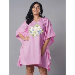 LetsDressUp Floral Printed Curved Kimono Sleeves Kaftan Dress-picture-21