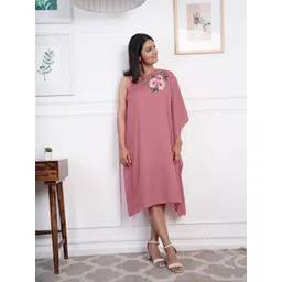 LetsDressUp Floral Printed One Shoulder Extended Sleeves Flared A-Line Dress-picture-21