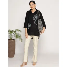 LetsDressUp Floral Printed Shirt Collar Flared Sleeve Top-picture-37