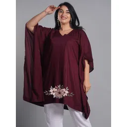 LetsDressUp Floral Printed V-Neck Kaftan Kurti-picture-29