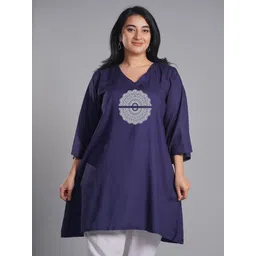 LetsDressUp Geometric Printed V-Neck A-Line Kurta-picture-18