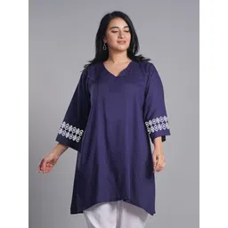 LetsDressUp PLus Size Printed V-Neck A-Line Kurta-picture-37