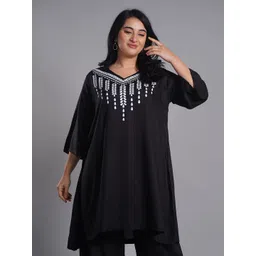 LetsDressUp PLus Size Printed V-Neck A-Line Kurta-picture-18