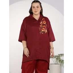 LetsDressUp Women Maroon Cotton Slub Shirt Top - Soleil Glow - XS-picture-34
