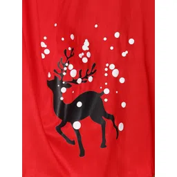LetsDressUp Women Printed Kimono Sleeve Red Rayon Kaftan Reindeer Dress image 5