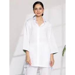 LetsDressUp Women Solid Shirt Collar Pure Cotton Top-picture-16