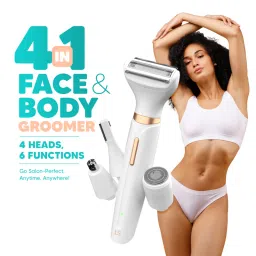 LetsShave Evior 4-in-1 Trimmer for Women - Face, Eyebrows, Bikini & Body Hair Removal, Skin-Safe image 2
