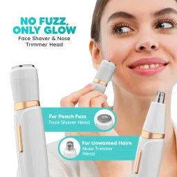 LetsShave Evior 4-in-1 Trimmer for Women - Face, Eyebrows, Bikini & Body Hair Removal, Skin-Safe image 3