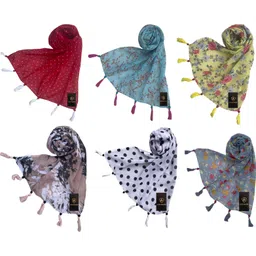 letz dezine Printed Chiffon Women Multicolor Scarf, Stole-picture-12