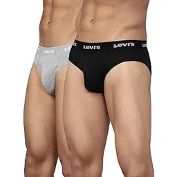 levi's 002 Men's Pure Cotton Solid Brief - Low Rise, Outer Elastic Waistband (Pack of 2)-picture-22