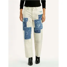 Levi's Beige Cotton Loose Fit Patchwork Jeans-picture-25