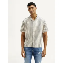 Levi's Beige Cotton Relaxed Fit Striped Shirt-picture-16