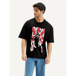 Levi's Black Cotton Loose Fit Printed T-Shirt-picture-29