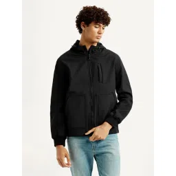 Levi's Black Slim Fit Hooded Jacket-picture-33