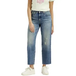 Levi's Blue Cotton Loose Fit Distressed Jeans-picture-11