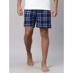 Levi's Blue Cotton Regular Fit Checks Boxers-picture-38