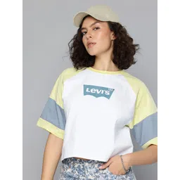 Levis Brand Logo Printed Colourblocked Pure Cotton T-shirt-picture-37