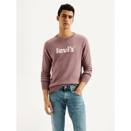 Levis Brand Logo Printed Crew Neck Cotton Pullover Sweater-picture-20